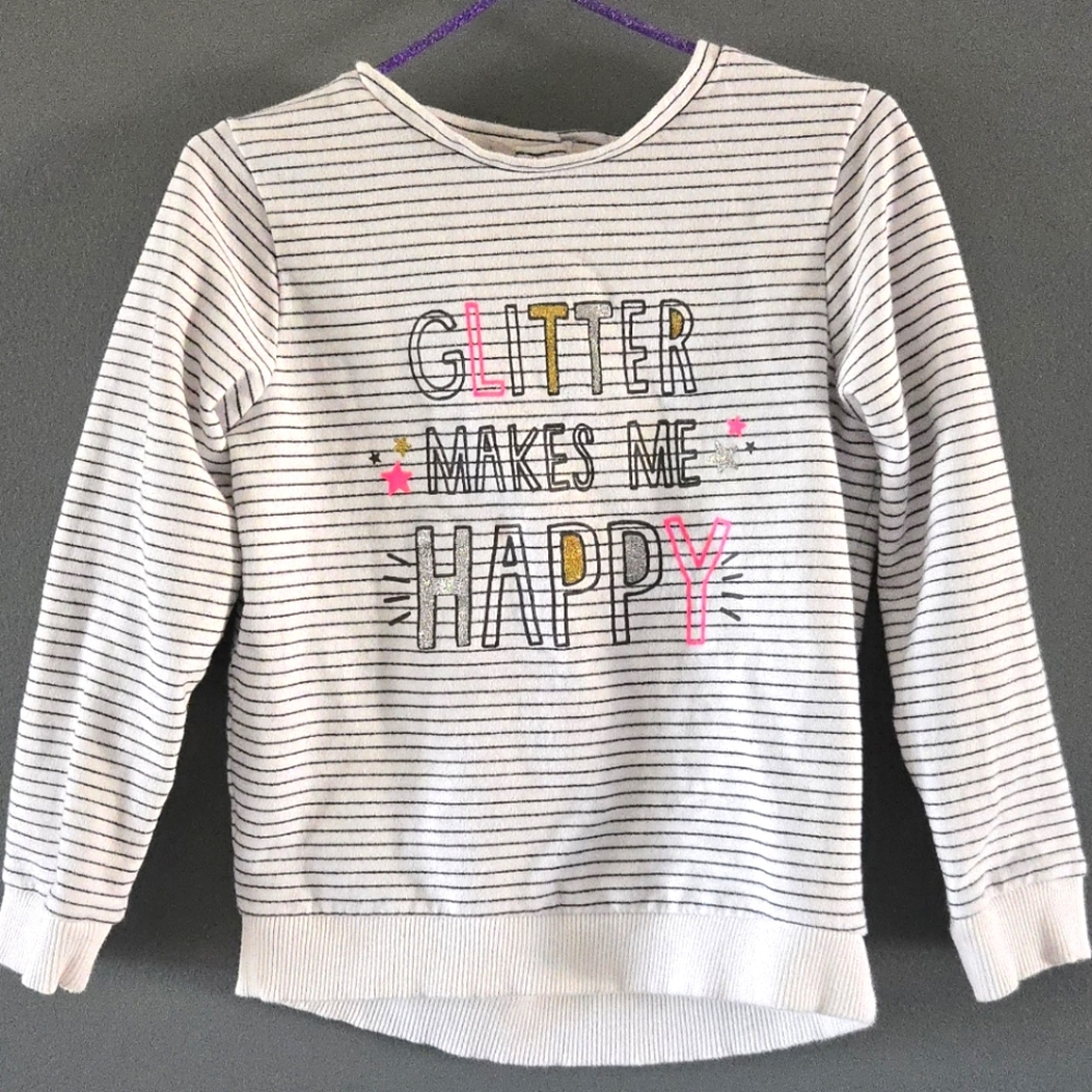 Size 3 Girls Long Sleeve Sweatshirt Glitter Makes Me Happy